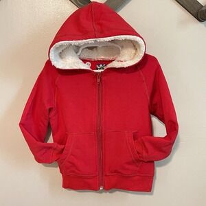 Kickee Bamboo Jacket | Solid Red, Zipper, Sherpa Hood | 2T EUC